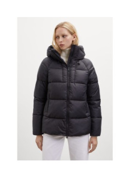 ECOALF FUJI negra corta con capucha y cremalleras mujer