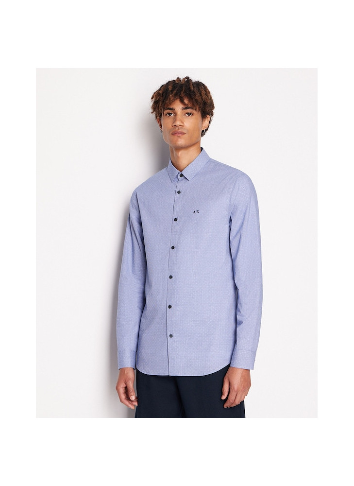 Camisa Armani Exchange azul con puntitos 6DZC22