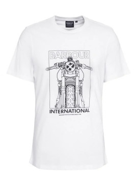 Camiseta Barbour International blanca de hombre