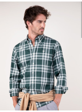 Camisa EL GANSO cuadros Tartán verde de hombre