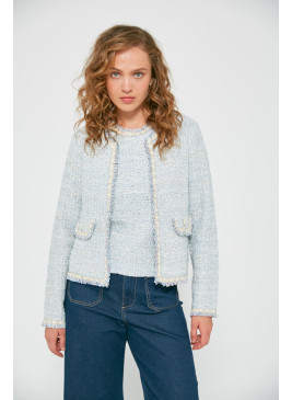 Chaqueta azul claro hilo oro