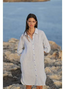 Vestido camisero azul de mujer