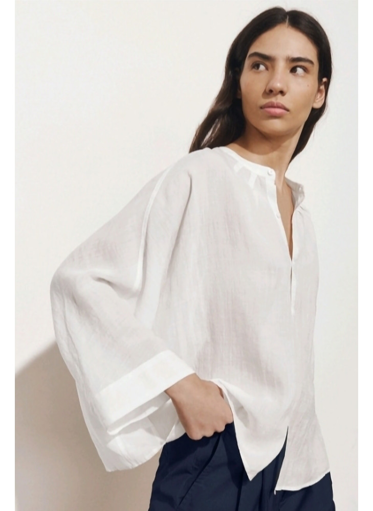 Camisa ECOALF TAMARA blanca de mujer oversize AMARAALF