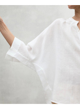 Camisa ECOALF TAMARA blanca de mujer oversize AMARAALF