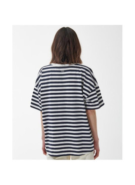 Camiseta Barbour de rayas oversize azul Adria top navy de mujer