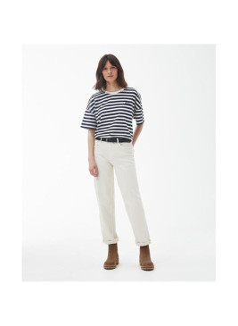 Camiseta Barbour de rayas oversize azul Adria top navy de mujer