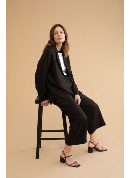 Pantalón Mus&Bombon negro de lino Dumian de mujer
