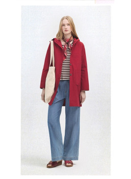 Trench Nice Things roja con capucha de mujer WWU137