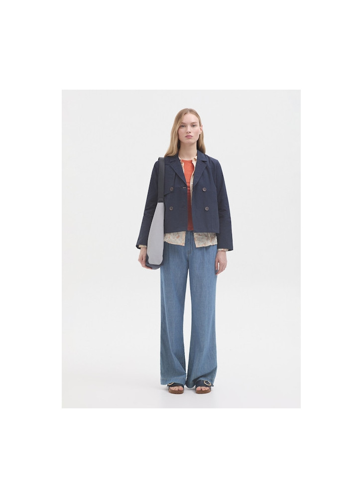 Trench corto de Nice Things azul WWU138