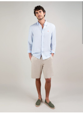 Camisa EL GANSO de lino azul claro de hombre q