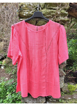 Camisa de algodón coral de...