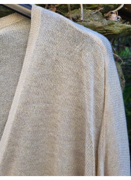 Chaqueta beige con lurex de mujer