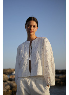 Chaqueta blanca Federica de algodón de mujer