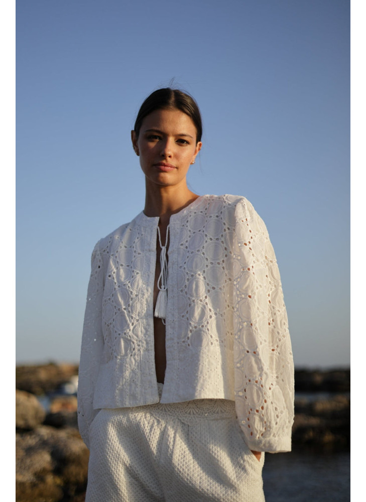 Chaqueta blanca Federica de algodón de mujer