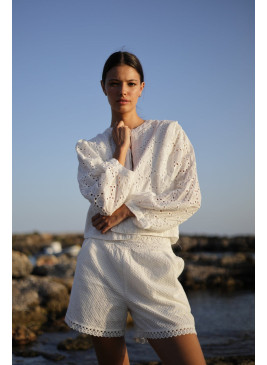 Chaqueta blanca Federica de algodón de mujer