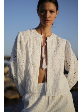 Chaqueta blanca Federica de algodón de mujer