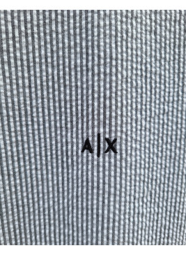 Camisa Armani Exchange de rayas azul grisáceo XM000439