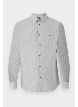 Camisa Armani Exchange de rayas azul grisáceo XM000439