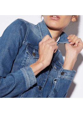 Cazadora vaquera Armani Exchange azul básica de mujer XW001181