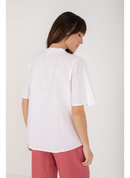 Camisa blanca Mus&Bombon de manga corta de mujer Sumatra