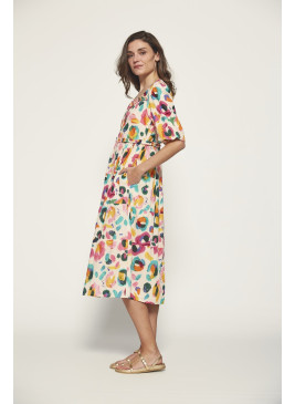 Vestido animal print multicolor