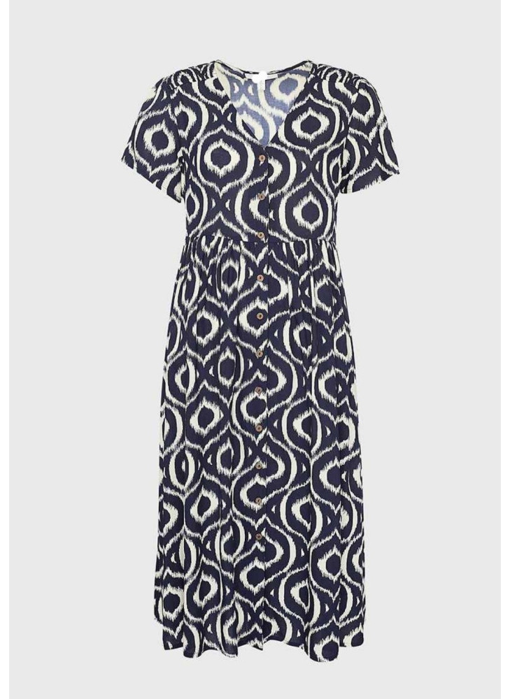 Vestido midi estampado geométrico de mujer