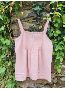 Top rosa de lino y algodón...