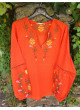 Blusa con bordados multicolor de mujer N1