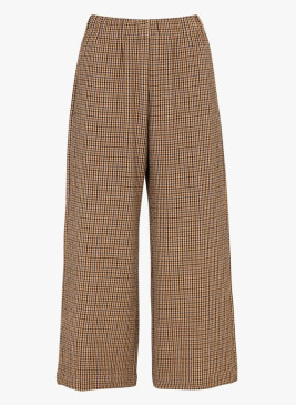 Pantalón Nice Things cuadros WWV014 marrón de mujer