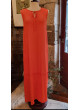 Vestido largo sin mangas coral de mujer