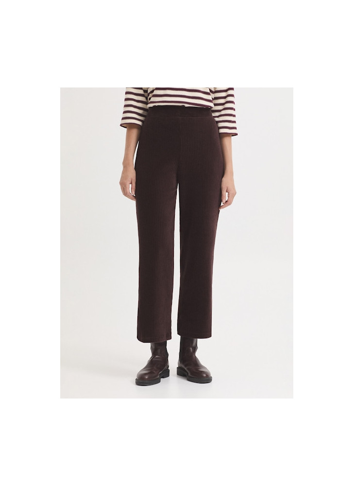 Pantalón Nice Things de pana marrón WJV026 de mujer