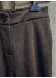 Pantalón marrón de espiguilla de mujer