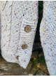 Jersey crudo jaspeado con botones de mujer