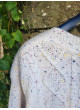 Jersey crudo jaspeado con botones de mujer