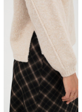 Jersey Mus&Bombon beige  ALAJUELA  con cuello desmontable de mujer