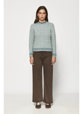 Jersey zic zac cuello redondo de mujer