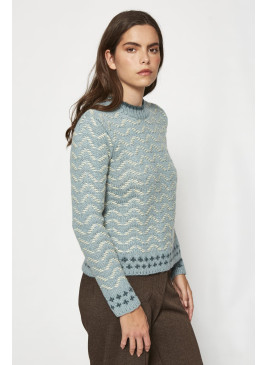 Jersey zic zac cuello redondo de mujer