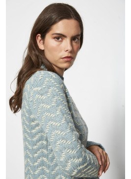 Jersey zic zac cuello redondo de mujer