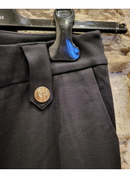 Pantalón negro botón de mujer