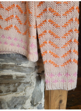 Jersey zic zac naranja vivo rosa de mujer