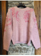 Jersey rosa con bordados de mujer