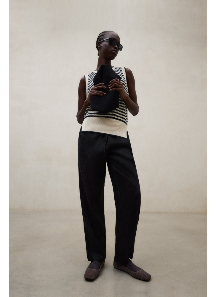 Pantalón ECOALF Indi negro de lino de mujer