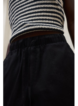 Pantalón ECOALF Indi negro de lino de mujer