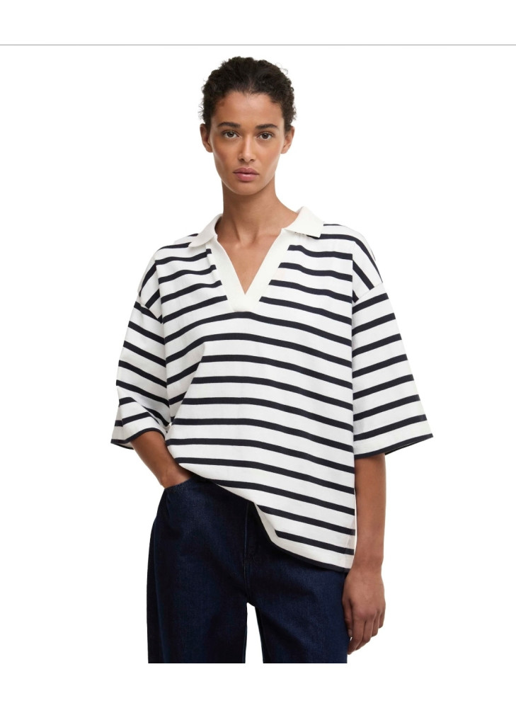 Polo Barbour de rayas azul Inez navy stripe