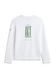 Camiseta de manga larga o sudadera fina ECOALF  ACT Back long sleeve blanca