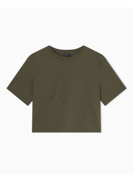 Camiseta Armani Exchange cropped verde XW002298