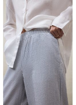 Pantalón ECOALF Moss azul y blanco