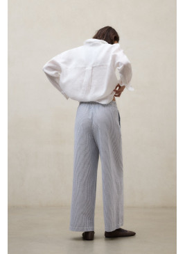 Pantalón ECOALF Moss azul y blanco