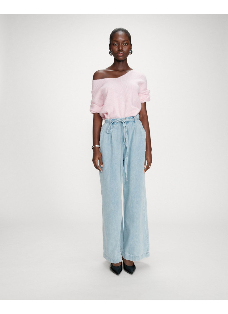 Pantalón ancho azul Pompon de mujer