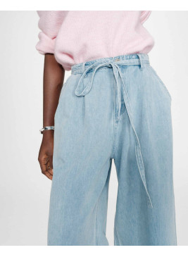 Pantalón ancho azul Pompon de mujer